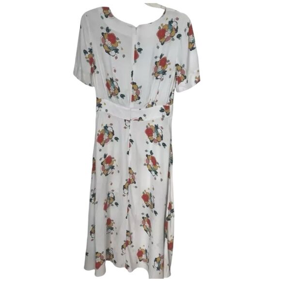 Boden Ivory Women Blooming Bouquet Ruth Midi Floral Spring Dress Side Pockets 4 - Picture 5 of 9